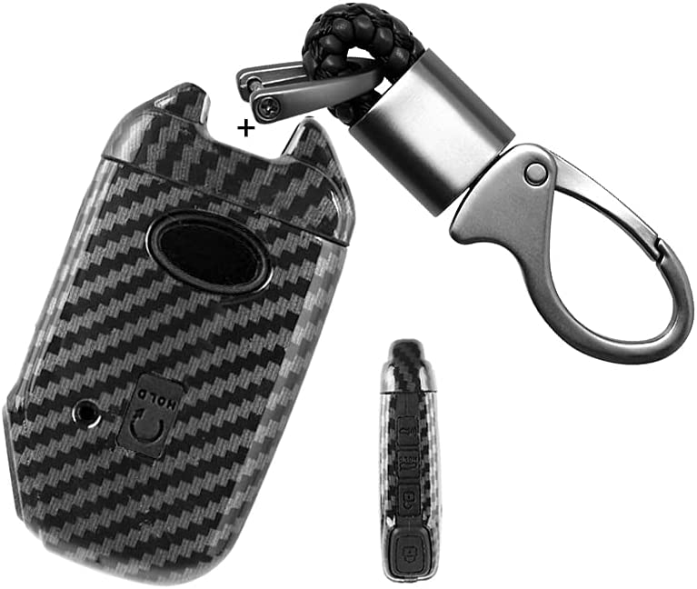SANRILY Carbon Fiber Texture Key Fob Case for Kia K5 2022 2021 Seltos 