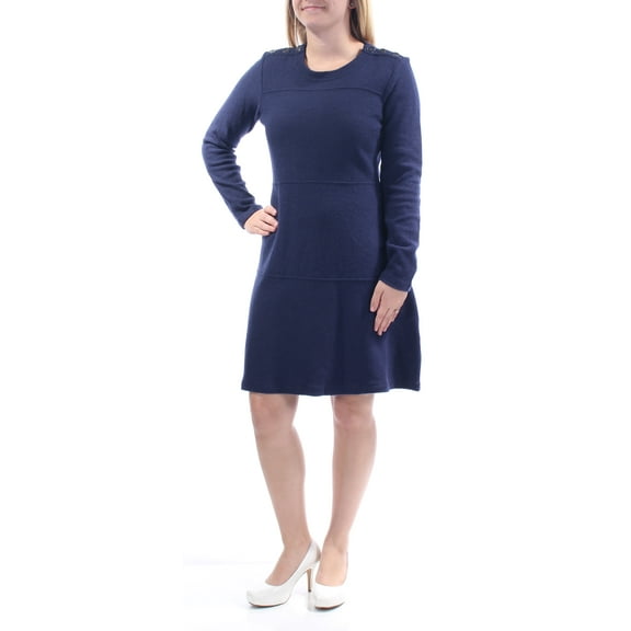 MAISON JULES Womens Navy Beaded  Above The Knee  Dress S