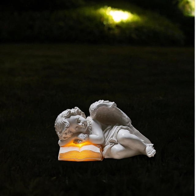 Estatua del jardín solar ángel Estatua al aire libre Escultura al aire libre Adorés de arte del patio del jardín de césped vintage para la caminata