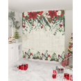 thumbnail image 3 of Polyester Fabric Christmas Poinsettia Shower Curtain, Xmas Botanical Pine Cones Waterproof Bathtub Curtain Bathroom Decor Set with Hooks 72 x 84 Inches, 3 of 6