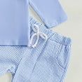 thumbnail image 5 of HCNTES Toddler Baby Boy Fall Clothes Waffle Contrast Color Sweatshirt Pants Sets Winter Outfits 6 12 18 24 Months(12-18 Months,S1163-Blue), 5 of 5