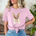 thumbnail image 4 of Mujeres Pantalones Cortos de Manga Corta Impresa Floral Cuello Redondo Superior / Camisa Poliéster, Blusa Casual de Moda para el Uso Diario Del Hogar, 4 of 5