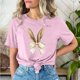thumbnail image 2 of Mujeres Pantalones Cortos de Manga Corta Impresa Floral Cuello Redondo Superior / Camisa Poliéster, Blusa Casual de Moda para el Uso Diario Del Hogar, 2 of 5