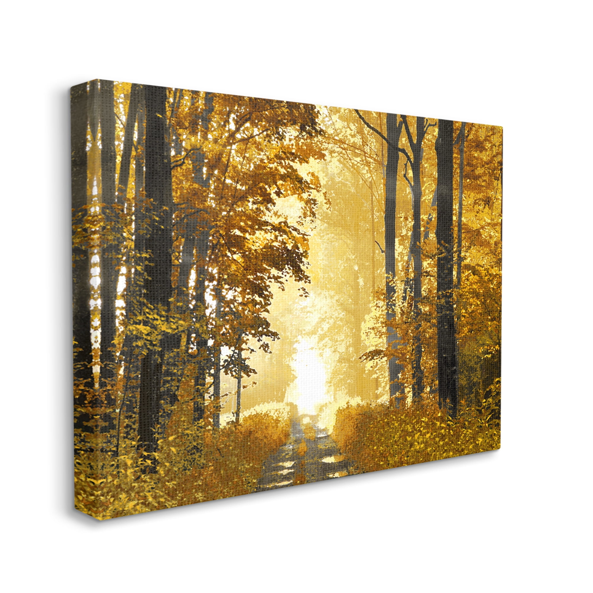 Stupell Industries Autumn Path Landscape Nature Painting Gallery Wrapped Canvas Print Wall Art, 20 x 16