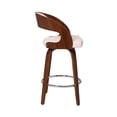 thumbnail image 2 of Benjara Mid Century Curved Back Swivel Counter Barstool, Cream, 2 of 5