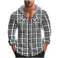 thumbnail image 2 of Ceisia Men's Loose Hooded Flannel Tartan Jacket Buttoned Pocket Long Sleeve Casual Gift Outerwear, 2 of 9