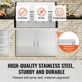 thumbnail image 2 of Double Outdoor Kitchen Door 39W x 26H Inch - Stainless Steel Flush Mount Access Door with Handles for BBQ Cabinets and Grill Islands, 2 of 7