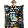 thumbnail image 2 of 14th Boys Birthday Gifts Blanket - 50" x 60" Space Birthday Throw Blanket for Boys 14th Birthday Gifts for Boys Kids Blankets for Boys Birthday Gifts for Boys Universe Flannel Blanket for Kids, 2 of 6