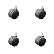 3 Inch Black Soft Wheel Grip Ring Office Chair Casters Set of 4
