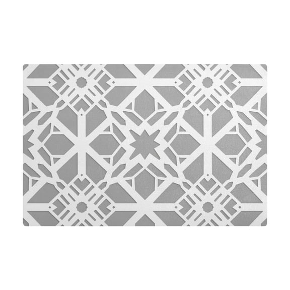 Dish Drying Mat Microfiber Kitchen Dish Pad Counter Absorbent Drainer Rack 12"x18" White Line Geometric