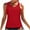 Red, variant on HVOBTTY Ladies Beachwear Swimwear, Summer Bathing Suits for Women, Women's Casual Solid Color Crew Neck Sleeveless Stretch Lightweight Beach Vacation Bathing Suit Top Black, S