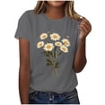 thumbnail image 2 of ATENAR Tops for Women Plus Size Shirts Printed Crew Neck Tops Gray 2XL, 2 of 4