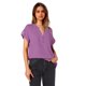 thumbnail image 4 of Blusas para las Mujeres Casual Verano Botón Sólido Camisa V-Cuello Blusa Suelta, Camiseta de Lino de Algodón para Acampar Al Aire Libre Y Uso Diario, Estilo Vintage, 4 of 9