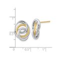 thumbnail image 2 of 14K Yellow and White Gold Fancy Textured Post Earrings, 2 of 3