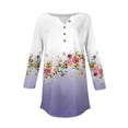 thumbnail image 5 of Purple Womens Tops 3/4 Length Sleeve Womens Tops 2025 Spring Neck Casual Print Tunic T Shirts Three Quarter Length Womens Tops Shirts for Women, 5 of 5