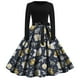 thumbnail image 2 of Vestido vintage con vuelo para mujer, vestido navideño sin mangas con encaje estilo retro para ama de casa, vestido de fiesta de noche, vestido de graduación a rayas de manga corta, 2 of 5