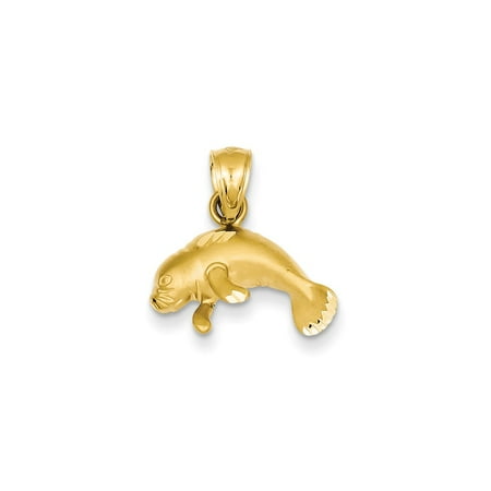 - 14k Yellow Gold Manatee Pendant