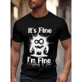 thumbnail image 1 of Men's T-Shirt,Short Sleeve Tee Shirt Casual Tops Black Monster Crew Neck T Shirts for Men, 1 of 8