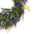 thumbnail image 4 of Northlight Lavender and Spring Foliage Artificial Floral Wreath - 24", 4 of 6