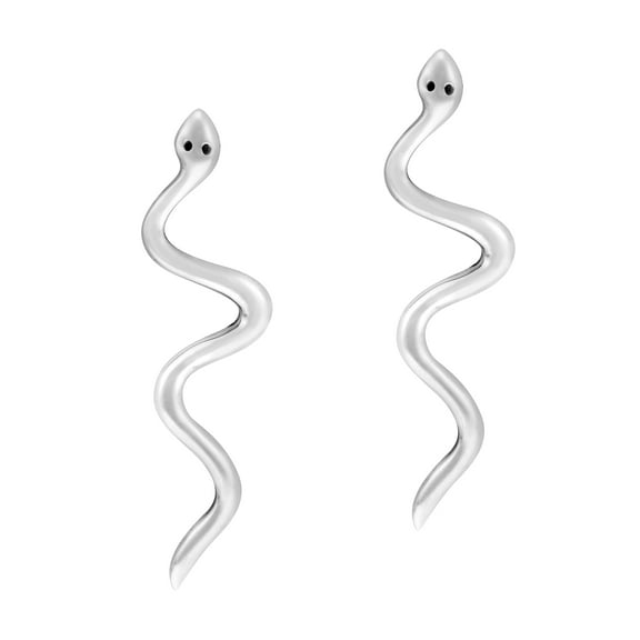 Wild Edgy Snake Statement Sterling Silver Post Stud Earrings