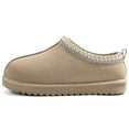 thumbnail image 4 of Comwarm Genuine Suede House Fuzzy Slippers for Women Men, Warm Memory Foam Shoes Indoor Outdoor, Sand, 4 of 7