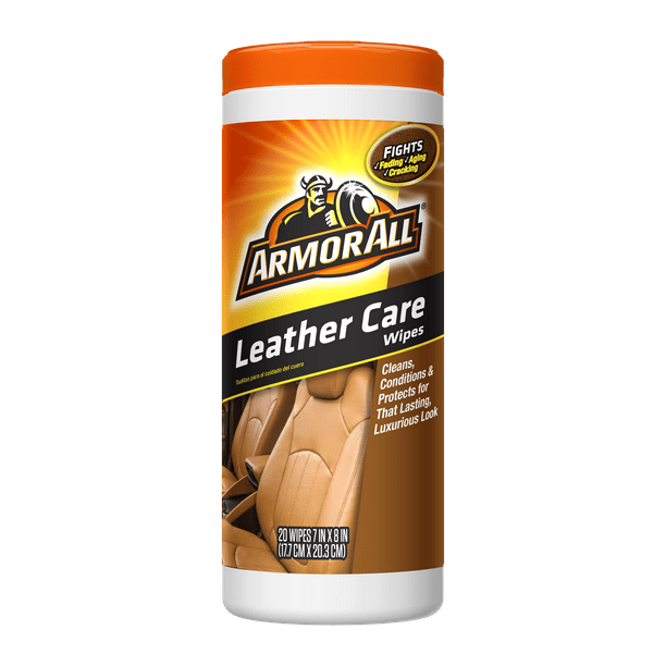 Armor All Leather Care Wipes, 20 ct, Car Leather Cleaner Conditioner