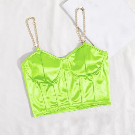 Wycnly Summer Saving Clearance Camisole for Women Womens Tops Going out Sexy Silky Satin Corset Spaghetti Strap Tops Trendy Solid Sleeveless Top Girls Sleeveless Shirt