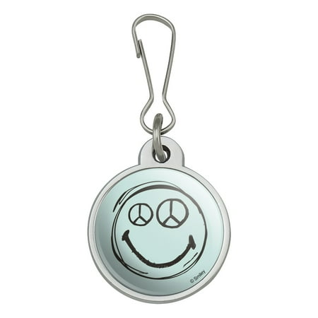 Smiley Peace Sign Eyes Face Jacket Handbag Purse Luggage Backpack Zipper Pull Charm