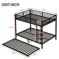 thumbnail image 2 of Harper & Bright Designs Metal Bunk Bed with Twin Size Trundle, Full over Full Bunk Bed Frame with Guardrail and Stairs, Black, 2 of 12