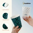 thumbnail image 6 of Katbite 50 Pcs 12 oz Disposable Paper Cups for Hot/Cold Beverages, Plaid and Star Design, 6 of 13