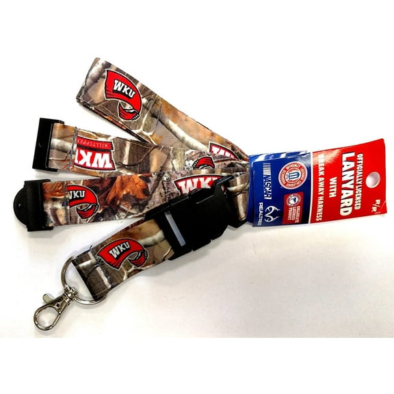 Western Kentucky Hilltoppers CAMO WKU RR Deluxe 2-Sided Lanyard Breakaway Clip w/J-Hook Keychain University of