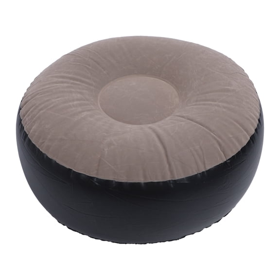 YAHHU Premium Inflatable Flocking Stool Multipurpose Lightweight Portable Ergonomic Design Round Footstool for Travel Camping Outdoor Activities Coffee (24.4 in / 62 cm, Low Back Vanity)