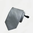 thumbnail image 2 of Men's Fashion Business 8cm Formal Solid Color Polyester Silk Lazy Zipper No Knot Tie Gray, 2 of 4