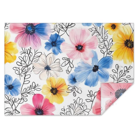 Pioneer Flower Rectangle Tablecloth 60"x84",Waterproof Polyester Rectangle Table Cloth, Wipeable Spillproof Polyester Tablecloth for Dining, Camping, Indoor and Outdoor