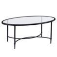 Southern Enterprises Quibilah Metal/Glass Oval Coffee Table
