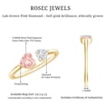 thumbnail image 4 of Rosec Jewels Lab Grown Pink White Diamond Toi Et Moi Heart Promise Ring - 1 Ct - Fancy Pink Color - VVS Grade - Gift For Women, 10K Yellow Gold, US 9.00, 4 of 7