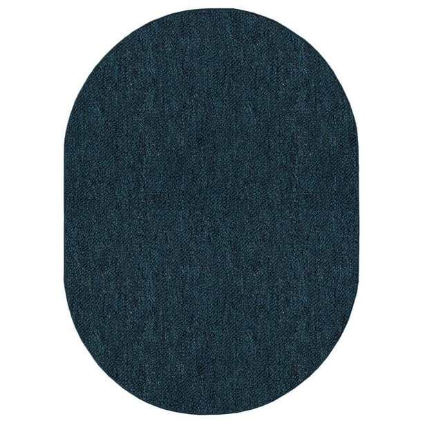 Galaxy Way Solid Color Indoor Outdoor Area Rugs Teal 2'x12' Oval