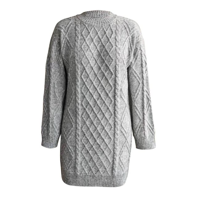 Vestido George para Mujer, Largo, con Cuello Redondo, Tejido Gris Talla EG