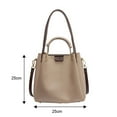 thumbnail image 2 of Bolso de mensajero de moda, bolso de viaje diario de PU, bolso de cubo portátil de un solo hombro, color caqui, 2 of 5