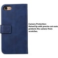 thumbnail image 6 of Wallet Case for iPhone 6 iPhone 6S, 5 Card Slots Magnetic Closure Zipper Pocket Handbag PU Leather Flip Case with Wrist Strap TPU Kickstand Cover for iPhone 6/6S - Blue, 6 of 14