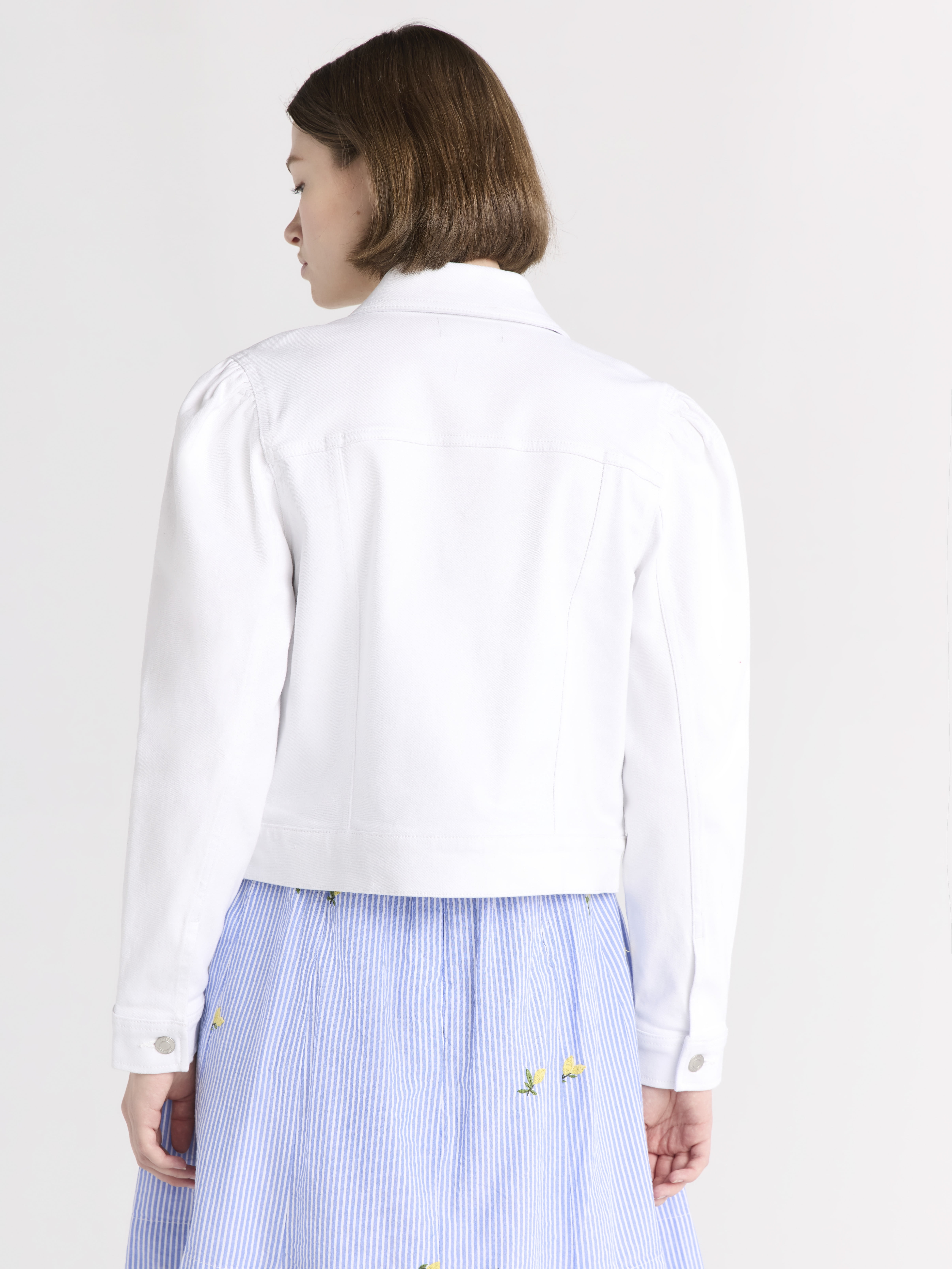 Free Assembly Women's Cropped Denim Jacket with Puff Sleeves, Sizes XS-XXL