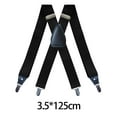 thumbnail image 7 of Suspenders for Men 4 Clips Elastic Straps 1.38 Inches Wide Solid Color Adjustable Heavy Duty Pants Brace Adult for Work Womens Black, 7 of 7