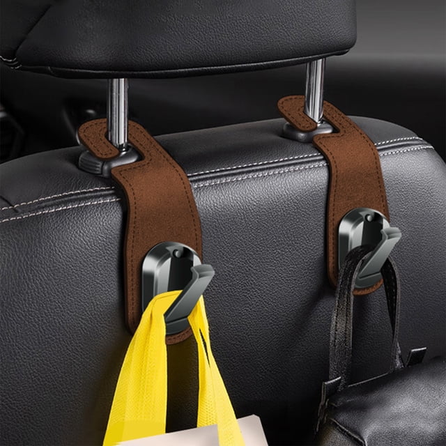 Aqestyerly Car Seat Back Hooks - Hidden Multifunctional Storage Hooks - Creative Suede Finish - Car Interior Organizer - Universal Fit Hanger Set Red
