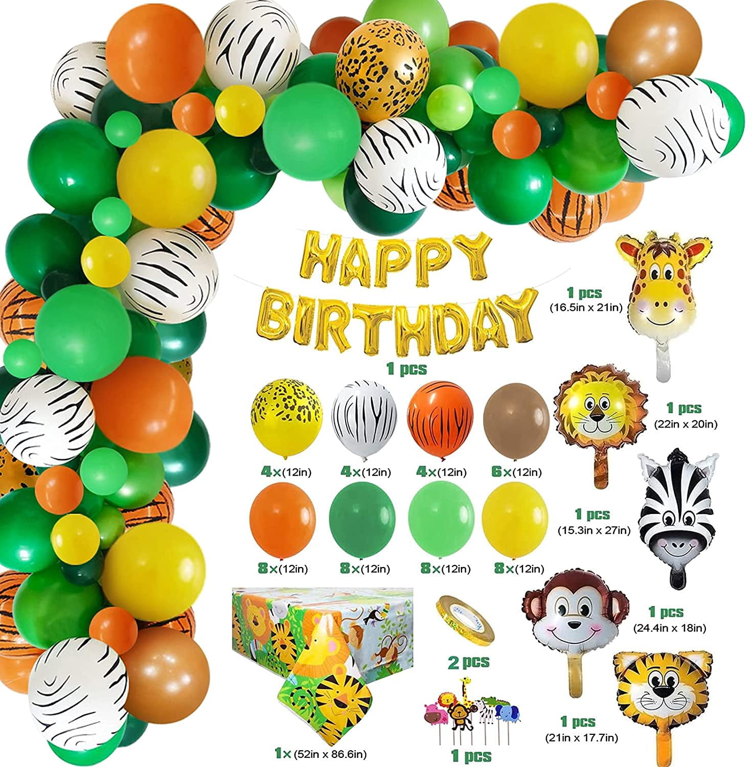 Animal Party Decorations with Animal Balloons,Forest Jungle Balloons