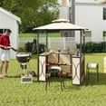 thumbnail image 2 of GVN 3-Piece Patio Bar Set Grill Gazebo & 2 Bar Stools with Tempered Glass Bar Table-Brown, 2 of 9