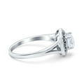 thumbnail image 2 of Simulated Cubic Zirconia Size-5 Celtic Halo Art Deco Wedding Engagement Ring 925 Sterling Silver, 2 of 7