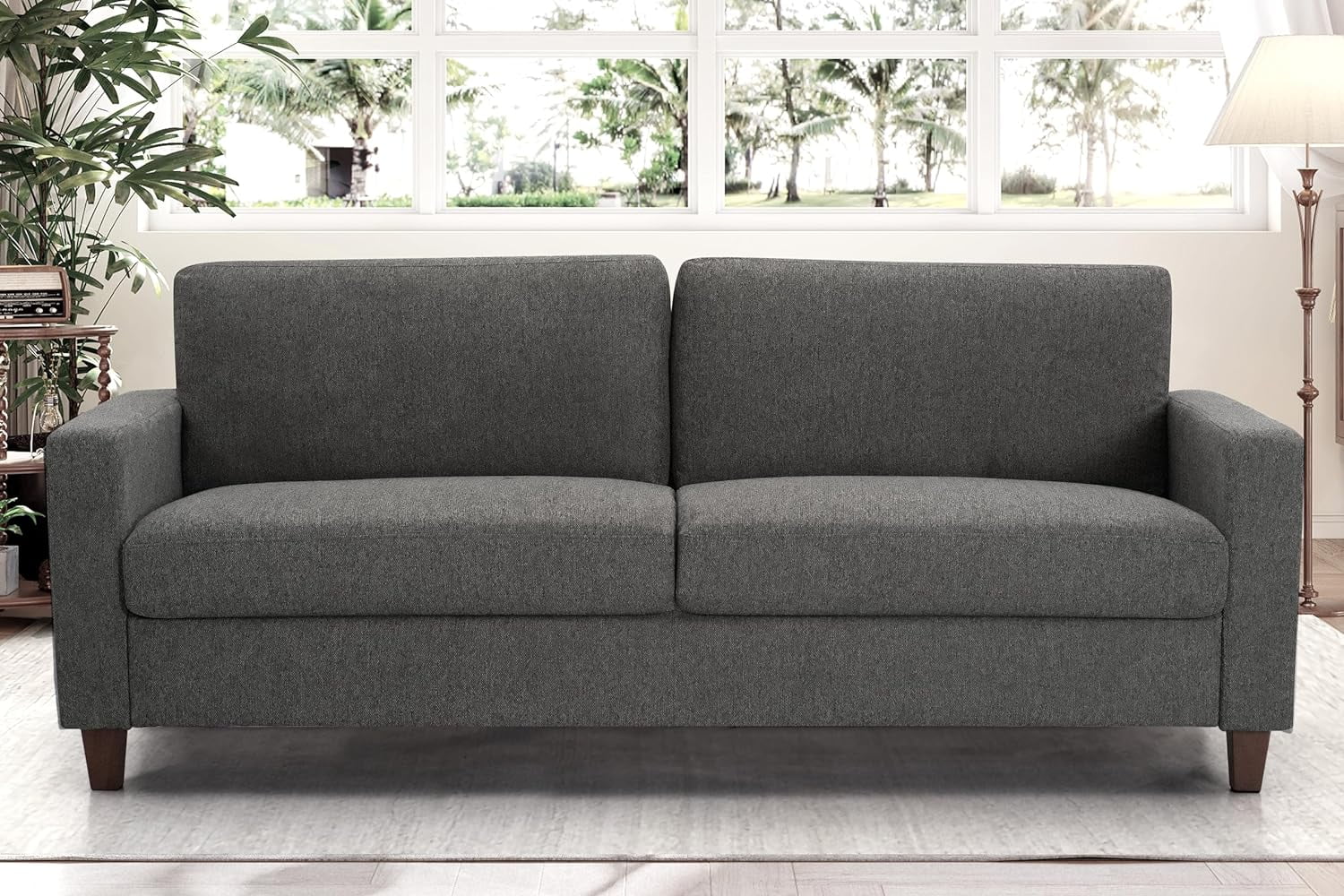 US Pride Furniture Mid Century Modern Couch for Living Rooms 20 in. Height Sofa Sets with Reversible Back Pillows in Grey