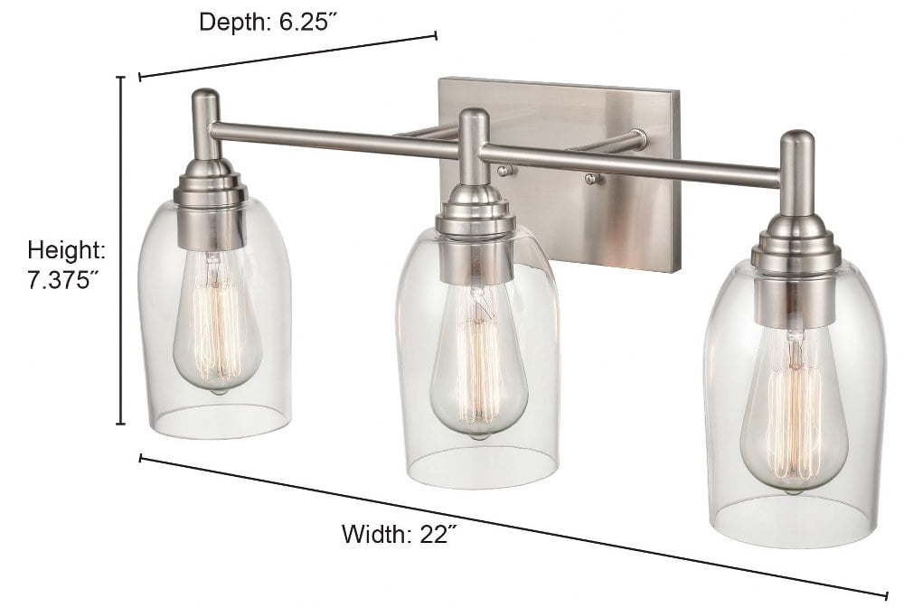 Millennium Lighting - Arlett - 3 Light Bath Vanity-9.38 Inches Tall and 22