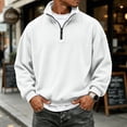 thumbnail image 2 of OIOLOYJM Sweatshirt for Men Vintage Quarter Zip Long Sleeve Collared Loose Fit Soft Pullover Shirts Vintage Big and Tall Winter Fashion Warm Comfortable Outfits, 2 of 5