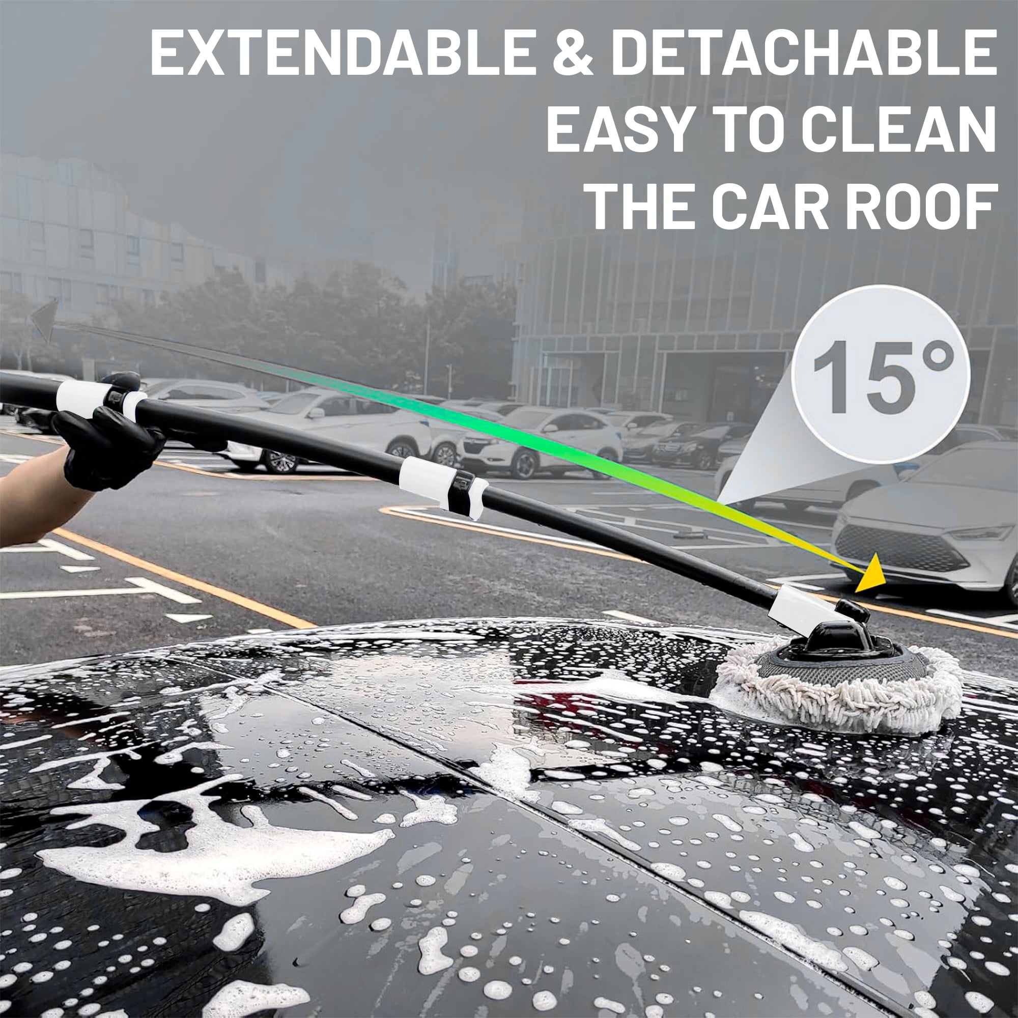 12Pcs Car Wash Cleaning Tools Kit Car Detailing Set Collapsible Bucket Sponge Towels Tire Brush Duster Complete Interior Car Care Kit